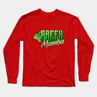 Green Mamba Venomous Snake graffiti urban style Long Sleeve T-Shirt